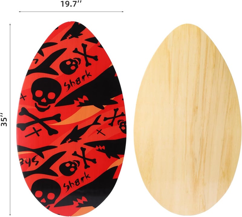 YOJOR Skimboard 35 Inch Skim Boards for Beach Adults ＆ Kids, High Gloss Coat Wooden Skim Board for Beginners, Durable Lightweight Wood Body Board - Image 2